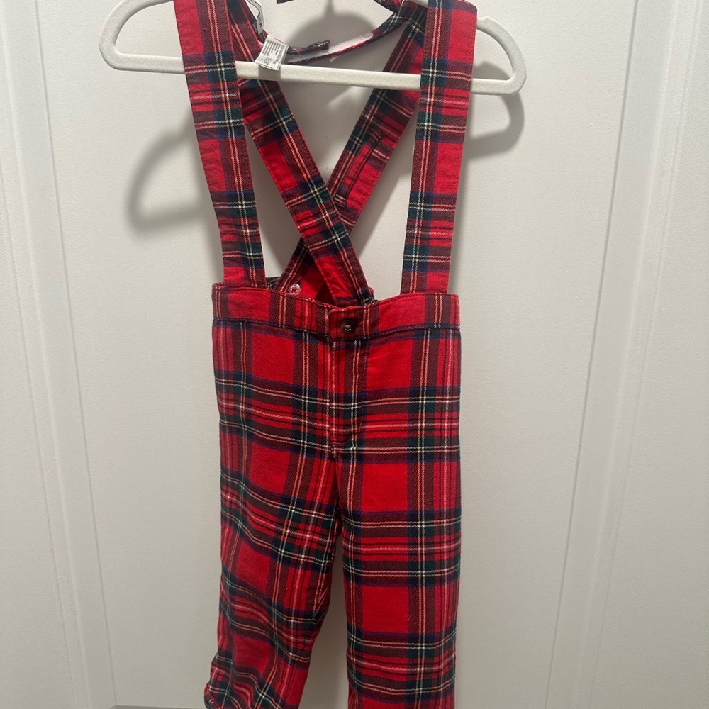 Janie and Jack Red Plaid Kids Formal Bottoms